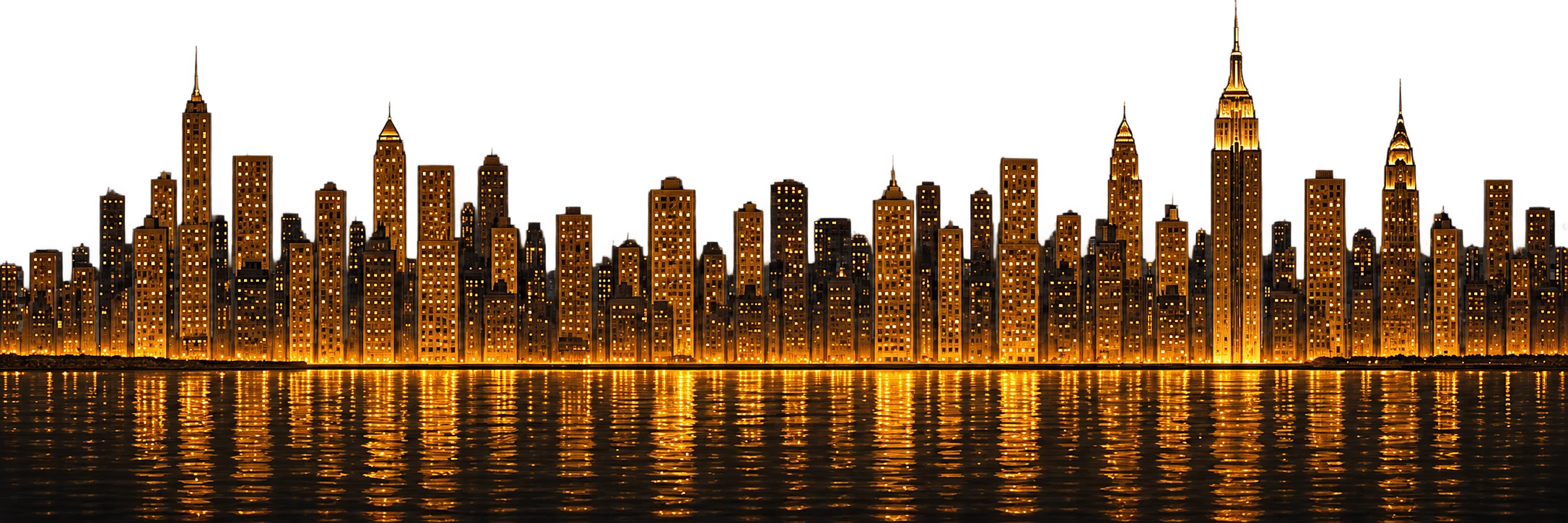 New York City skyline reflected in the water